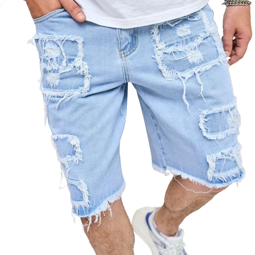 Shorts en jean déchirés homme